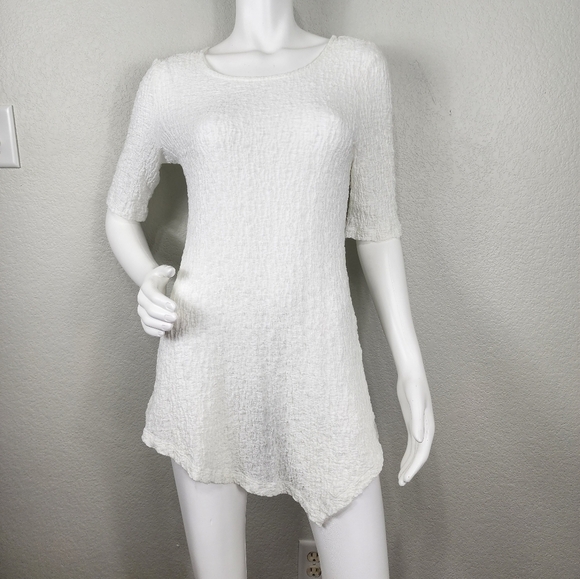Peck & Peck Half Sleeve White Asymmetrical Tunic Size S - Picture 2 of 12